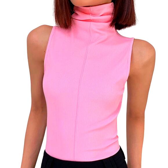 Commense Pink Sleeveless Turtleneck Top - Picture 1 of 7